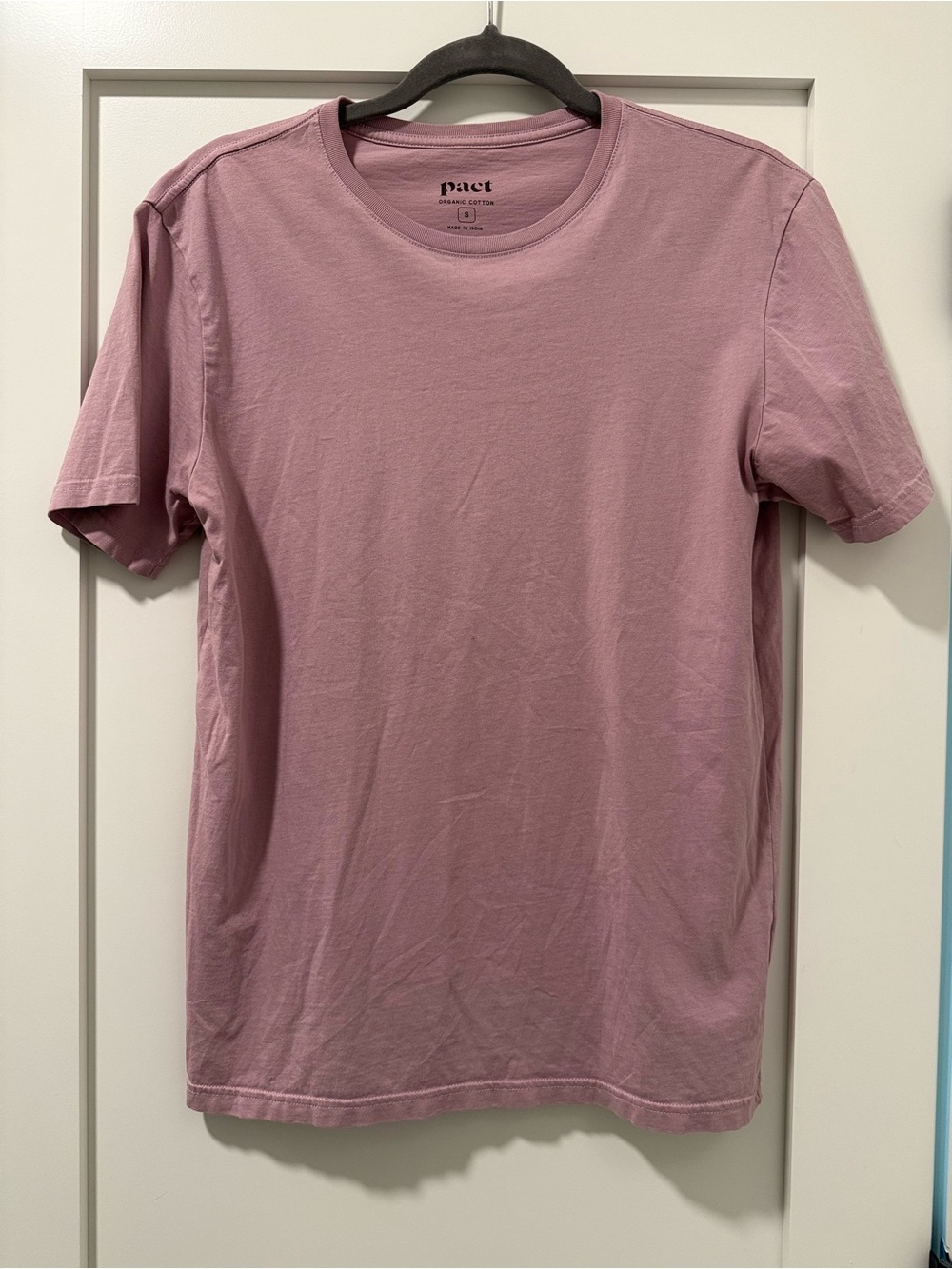 Pact Short-Sleeve Crewneck Tee in Mauve Pink